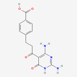 molecular formula C14H14N4O4 B584651 N-[4-[3-(2,6-Diamino-1,4-dihydro-4-oxo-5-pyrimidinyl)-3-oxopropyl]benzoic Acid CAS No. 1798004-63-3