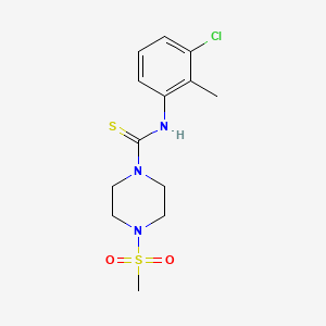 molecular formula C13H18ClN3O2S2 B5846523 N-(3-chloro-2-methylphenyl)-4-(methylsulfonyl)-1-piperazinecarbothioamide 