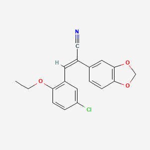 molecular formula C18H14ClNO3 B5846527 2-(1,3-benzodioxol-5-yl)-3-(5-chloro-2-ethoxyphenyl)acrylonitrile 