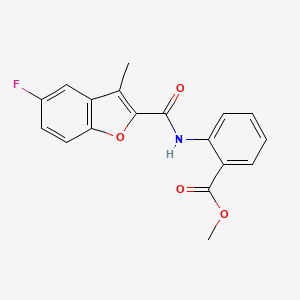 molecular formula C18H14FNO4 B5846541 methyl 2-{[(5-fluoro-3-methyl-1-benzofuran-2-yl)carbonyl]amino}benzoate 