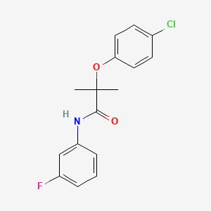 molecular formula C16H15ClFNO2 B5846565 2-(4-chlorophenoxy)-N-(3-fluorophenyl)-2-methylpropanamide 
