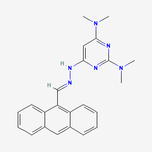 molecular formula C23H24N6 B5846614 9-anthracenecarbaldehyde [2,6-bis(dimethylamino)-4-pyrimidinyl]hydrazone 