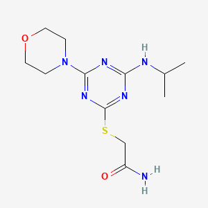 molecular formula C12H20N6O2S B5846620 2-{[4-(isopropylamino)-6-(4-morpholinyl)-1,3,5-triazin-2-yl]thio}acetamide 