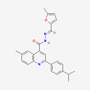 molecular formula C26H25N3O2 B5846639 2-(4-isopropylphenyl)-6-methyl-N'-[(5-methyl-2-furyl)methylene]-4-quinolinecarbohydrazide 