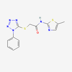 molecular formula C13H12N6OS2 B5846643 N-(5-methyl-1,3-thiazol-2-yl)-2-[(1-phenyl-1H-tetrazol-5-yl)thio]acetamide 