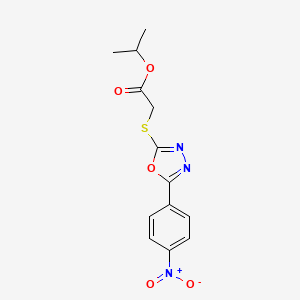 molecular formula C13H13N3O5S B5846649 isopropyl {[5-(4-nitrophenyl)-1,3,4-oxadiazol-2-yl]thio}acetate 