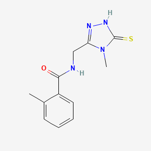 molecular formula C12H14N4OS B5846656 N-[(5-mercapto-4-methyl-4H-1,2,4-triazol-3-yl)methyl]-2-methylbenzamide 