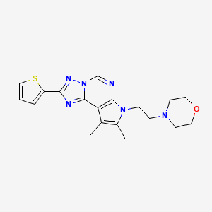 molecular formula C19H22N6OS B5846667 8,9-dimethyl-7-[2-(4-morpholinyl)ethyl]-2-(2-thienyl)-7H-pyrrolo[3,2-e][1,2,4]triazolo[1,5-c]pyrimidine 