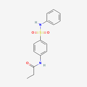 molecular formula C15H16N2O3S B5846675 N-[4-(anilinosulfonyl)phenyl]propanamide 