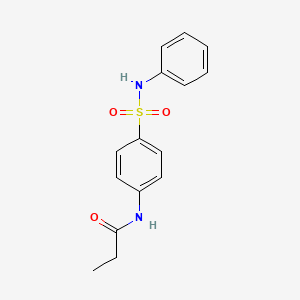 molecular formula C15H16N2O3S B5846675 N-[4-(phenylsulfamoyl)phenyl]propanamide 