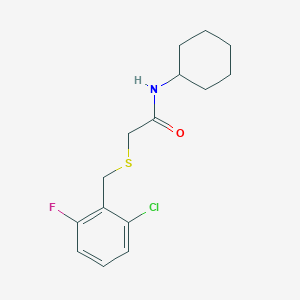 molecular formula C15H19ClFNOS B5846702 2-[(2-chloro-6-fluorobenzyl)thio]-N-cyclohexylacetamide 