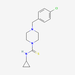 molecular formula C15H20ClN3S B5846709 4-(4-chlorobenzyl)-N-cyclopropyl-1-piperazinecarbothioamide 