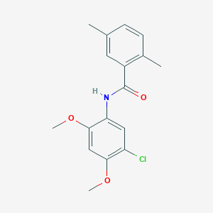 molecular formula C17H18ClNO3 B5846716 N-(5-chloro-2,4-dimethoxyphenyl)-2,5-dimethylbenzamide 