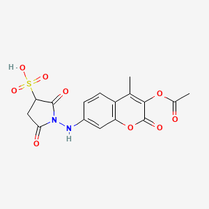 molecular formula C16H14N2O9S B584672 Sulfosuccinimidyl-7-amino-4-methylcoumarin-3-acetate CAS No. 152305-86-7