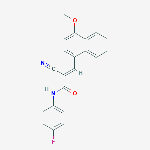 molecular formula C21H15FN2O2 B5846723 (E)-2-cyano-N-(4-fluorophenyl)-3-(4-methoxynaphthalen-1-yl)prop-2-enamide 