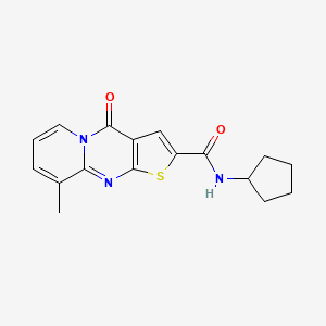 molecular formula C17H17N3O2S B5846769 N-cyclopentyl-9-methyl-4-oxo-4H-pyrido[1,2-a]thieno[2,3-d]pyrimidine-2-carboxamide 