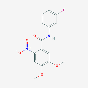 molecular formula C15H13FN2O5 B5846831 N-(3-fluorophenyl)-4,5-dimethoxy-2-nitrobenzamide 