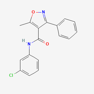 molecular formula C17H13ClN2O2 B5846839 N-(3-chlorophenyl)-5-methyl-3-phenyl-4-isoxazolecarboxamide 