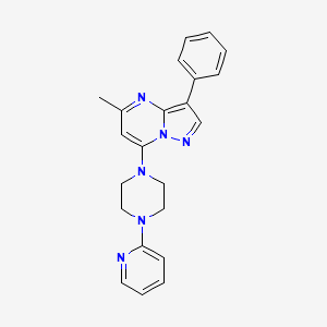 molecular formula C22H22N6 B5846846 5-methyl-3-phenyl-7-[4-(2-pyridinyl)-1-piperazinyl]pyrazolo[1,5-a]pyrimidine 