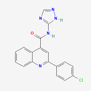 molecular formula C18H12ClN5O B5846860 2-(4-chlorophenyl)-N-1H-1,2,4-triazol-3-yl-4-quinolinecarboxamide 