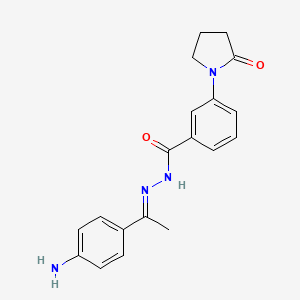 molecular formula C19H20N4O2 B5846867 N'-[1-(4-aminophenyl)ethylidene]-3-(2-oxo-1-pyrrolidinyl)benzohydrazide 