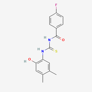 4-fluoro-N-{[(2-hydroxy-4,5-dimethylphenyl)amino]carbonothioyl}benzamide