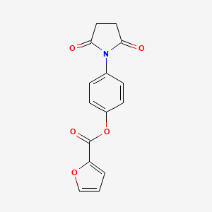 molecular formula C15H11NO5 B5846908 4-(2,5-dioxo-1-pyrrolidinyl)phenyl 2-furoate 