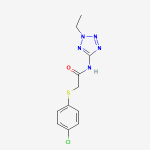 molecular formula C11H12ClN5OS B5846953 2-[(4-chlorophenyl)thio]-N-(2-ethyl-2H-tetrazol-5-yl)acetamide 