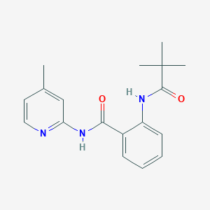 molecular formula C18H21N3O2 B5846967 2-[(2,2-dimethylpropanoyl)amino]-N-(4-methyl-2-pyridinyl)benzamide 