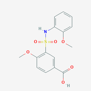 molecular formula C15H15NO6S B5846976 4-methoxy-3-{[(2-methoxyphenyl)amino]sulfonyl}benzoic acid 