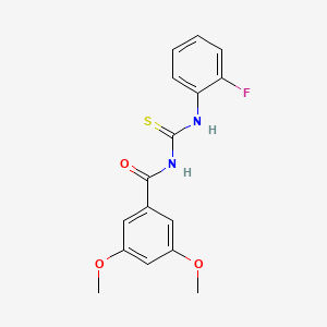 molecular formula C16H15FN2O3S B5846989 N-{[(2-fluorophenyl)amino]carbonothioyl}-3,5-dimethoxybenzamide 