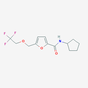 molecular formula C13H16F3NO3 B5846990 N-cyclopentyl-5-[(2,2,2-trifluoroethoxy)methyl]-2-furamide 