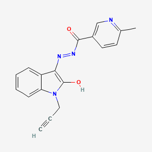 6-methyl-N'-[2-oxo-1-(2-propyn-1-yl)-1,2-dihydro-3H-indol-3-ylidene]nicotinohydrazide