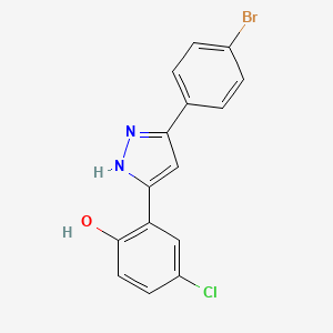 2-[5-(4-bromophenyl)-1H-pyrazol-3-yl]-4-chlorophenol