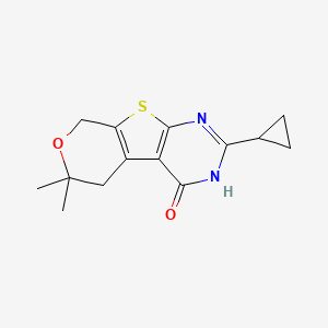 molecular formula C14H16N2O2S B5847045 2-cyclopropyl-6,6-dimethyl-3,5,6,8-tetrahydro-4H-pyrano[4',3':4,5]thieno[2,3-d]pyrimidin-4-one 