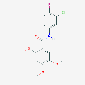 molecular formula C16H15ClFNO4 B5847070 N-(3-chloro-4-fluorophenyl)-2,4,5-trimethoxybenzamide 