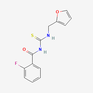 molecular formula C13H11FN2O2S B5847118 2-fluoro-N-{[(2-furylmethyl)amino]carbonothioyl}benzamide 