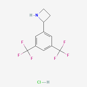 molecular formula C11H10ClF6N B584717 2-[3,5-Bis(trifluoromethyl)phenyl]azetidine Hydrochloride CAS No. 1346603-76-6