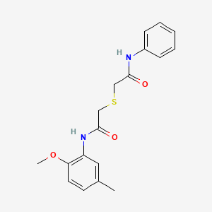 2-[2-(2-methoxy-5-methylanilino)-2-oxoethyl]sulfanyl-N-phenylacetamide