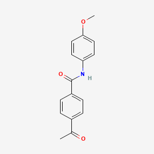 molecular formula C16H15NO3 B5847263 4-acetyl-N-(4-methoxyphenyl)benzamide 