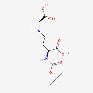molecular formula C13H22N2O6 B584730 (|AS,2S)-2-羧基-|A-[[(1,1-二甲基乙氧基)羰基]氨基]-1-氮杂环丁烷丁酸 CAS No. 90599-96-5