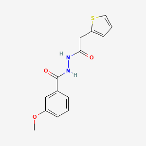 3-methoxy-N'-(2-thiophen-2-ylacetyl)benzohydrazide