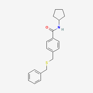 molecular formula C20H23NOS B5847326 4-[(benzylthio)methyl]-N-cyclopentylbenzamide 