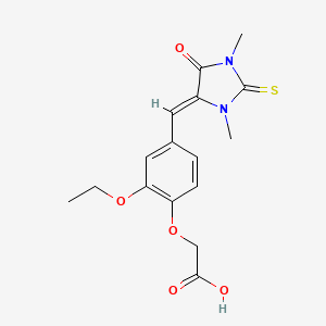 molecular formula C16H18N2O5S B5847353 {4-[(1,3-dimethyl-5-oxo-2-thioxo-4-imidazolidinylidene)methyl]-2-ethoxyphenoxy}acetic acid 