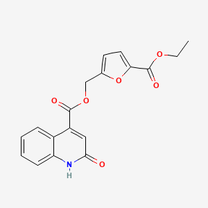 molecular formula C18H15NO6 B5847386 [5-(ethoxycarbonyl)-2-furyl]methyl 2-hydroxy-4-quinolinecarboxylate 