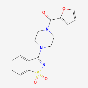 molecular formula C16H15N3O4S B5847430 3-[4-(2-furoyl)-1-piperazinyl]-1,2-benzisothiazole 1,1-dioxide 