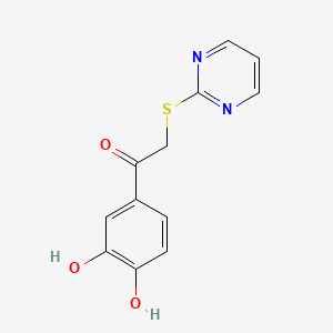 molecular formula C12H10N2O3S B5847439 1-(3,4-dihydroxyphenyl)-2-(2-pyrimidinylthio)ethanone 