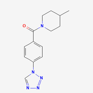molecular formula C14H17N5O B5847457 4-methyl-1-[4-(1H-tetrazol-1-yl)benzoyl]piperidine 