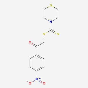 molecular formula C13H14N2O3S3 B5847473 2-(4-nitrophenyl)-2-oxoethyl 4-thiomorpholinecarbodithioate 
