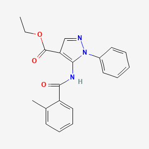 molecular formula C20H19N3O3 B5847501 ethyl 5-[(2-methylbenzoyl)amino]-1-phenyl-1H-pyrazole-4-carboxylate 